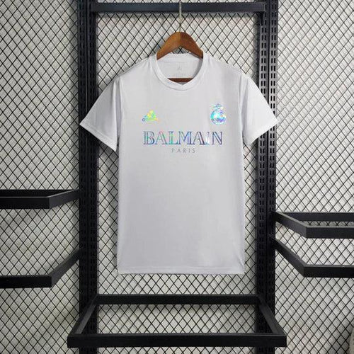 Maillot Real Madrid foot Balmain blanc 2023 2024